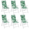 Coussins de chaise à dossier haut lot de 6 modèle de feuille 