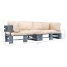 Canapés de jardin palette 2 pcs avec coussins sable Pinède 