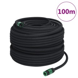 Tuyau d'arrosage de jardin noir 0,6" 100 m caoutchouc 
