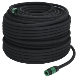 Tuyau d'arrosage de jardin noir 0,6" 100 m caoutchouc 