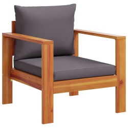Salon de jardin avec coussins 3 pcs bois massif d'acacia 