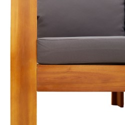 Salon de jardin avec coussins 3 pcs bois massif d'acacia 