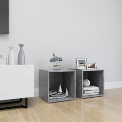 Meubles TV 2 pcs gris béton 37x35x37 cm bois d’ingénierie 