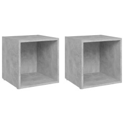 Meubles TV 2 pcs gris béton 37x35x37 cm bois d’ingénierie 