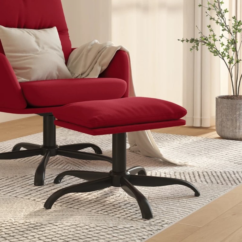 Repose-pied Rouge bordeaux 60x60x36 cm Velours 