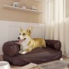 Lit pour chien ergonomique Mousse Marron 88x65 cm Similicuir 