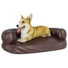 Lit pour chien ergonomique Mousse Marron 88x65 cm Similicuir 