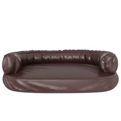 Lit pour chien ergonomique Mousse Marron 88x65 cm Similicuir 