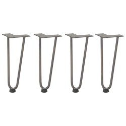 Pieds en épingle à cheveux pour table basse 4 pièces Acier naturel 30 cm Acier massif 