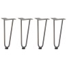 Pieds en épingle à cheveux pour table basse 4 pièces Acier naturel 30 cm Acier massif 