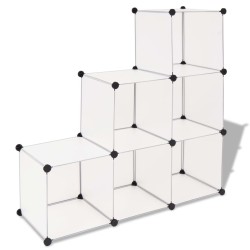 Organisateur de rangement cube avec 6 compartiments Blanc 