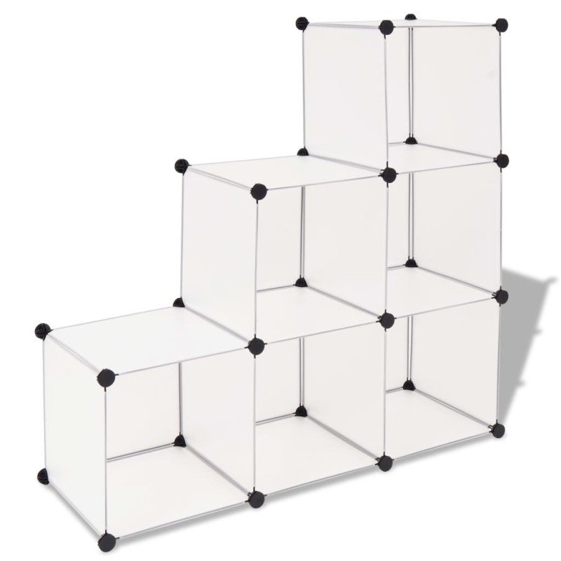 Organisateur de rangement cube avec 6 compartiments Blanc Organisateur de rangement cube avec 6 compartiments Blanc