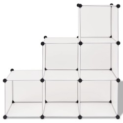 Organisateur de rangement cube avec 6 compartiments Blanc 