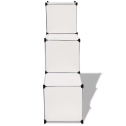 Organisateur de rangement cube avec 6 compartiments Blanc 