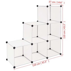 Organisateur de rangement cube avec 6 compartiments Blanc 