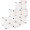 Organisateur de rangement cube avec 6 compartiments Blanc 
