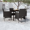 Ensemble à manger de jardin avec coussins 5 pcs Noir 