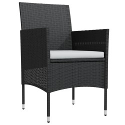 Ensemble à manger de jardin avec coussins 5 pcs Noir 