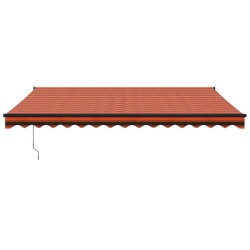Auvent rétractable orange et marron 4,5x3 m tissu et aluminium 