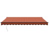 Auvent rétractable orange et marron 4,5x3 m tissu et aluminium 