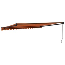 Auvent rétractable orange et marron 4,5x3 m tissu et aluminium 