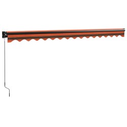 Auvent rétractable orange et marron 4,5x3 m tissu et aluminium 