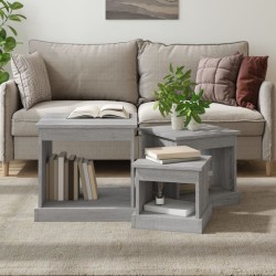 Tables basses 3 pcs sonoma gris bois d'ingénierie 