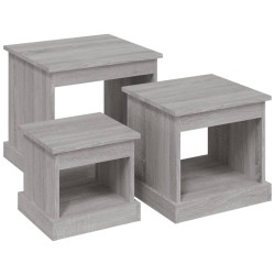 Tables basses 3 pcs sonoma gris bois d'ingénierie 