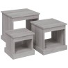 Tables basses 3 pcs sonoma gris bois d'ingénierie 
