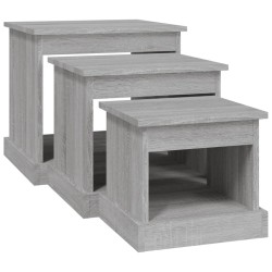 Tables basses 3 pcs sonoma gris bois d'ingénierie 