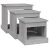 Tables basses 3 pcs sonoma gris bois d'ingénierie 