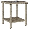 Canapé de jardin table et coussins en forme de L gris clair 