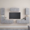 Ensemble de meubles TV 7 pcs Gris béton Bois d'ingénierie 