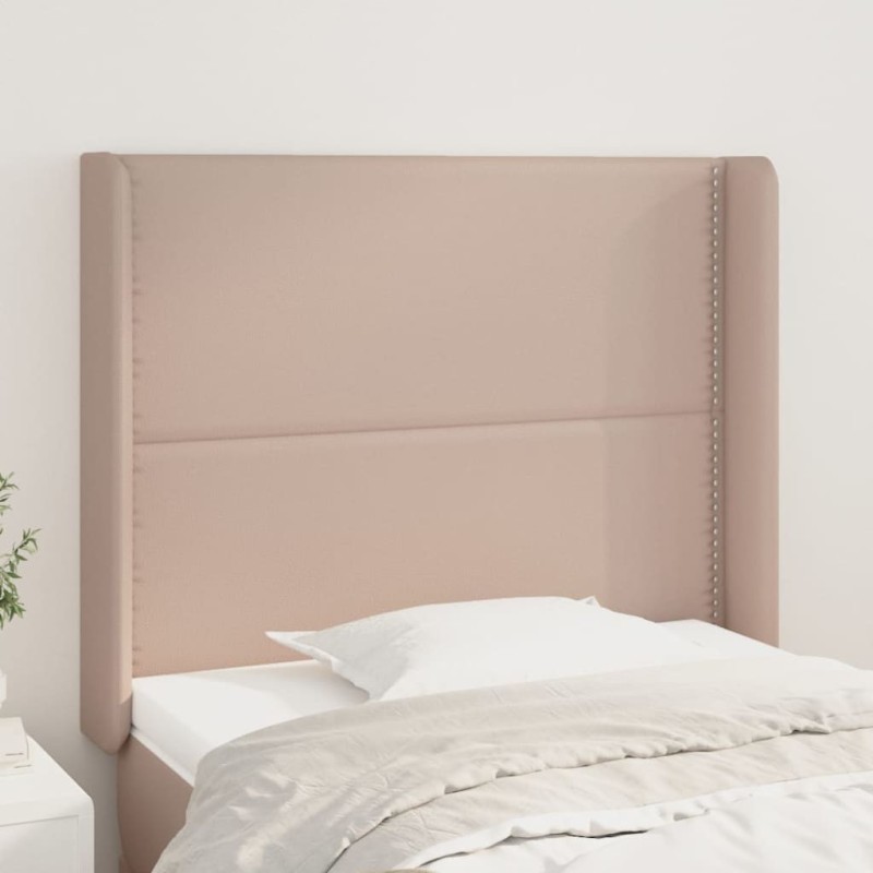 Tête de lit avec oreilles Cappuccino 83x16x118/128cm Similicuir 