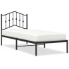 Cadre de lit métal sans matelas avec tête de lit noir 90x190 cm 