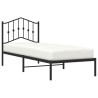 Cadre de lit métal sans matelas avec tête de lit noir 90x190 cm 