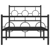 Cadre de lit métal sans matelas avec pied de lit noir 90x190 cm 