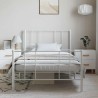 Cadre de lit métal sans matelas et pied de lit blanc 100x200 cm 
