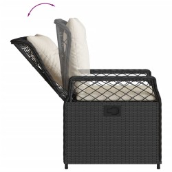 Ensemble à manger de jardin avec coussins 3 pcs Noir 