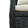 Ensemble à manger de jardin avec coussins 3 pcs Noir 