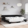 Lit de jour avec gigogne sans matelas noir 100x200 cm 