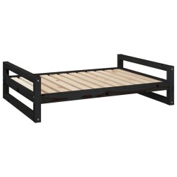 Lit pour chien Noir 105,5x75,5x28 cm Bois de pin solide 