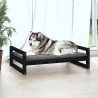 Lit pour chien Noir 105,5x75,5x28 cm Bois de pin solide 