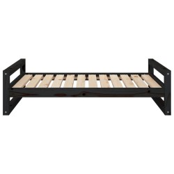 Lit pour chien Noir 105,5x75,5x28 cm Bois de pin solide 