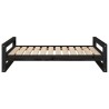 Lit pour chien Noir 105,5x75,5x28 cm Bois de pin solide 