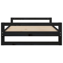 Lit pour chien Noir 105,5x75,5x28 cm Bois de pin solide 