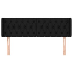 Tête de lit avec oreilles Noir 147x16x78/88 cm Tissu 