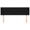 Tête de lit avec oreilles Noir 147x16x78/88 cm Tissu 
