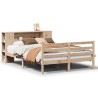 Lit bibliothèque sans matelas 160x200 cm bois massif de pin 