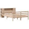 Lit bibliothèque sans matelas 160x200 cm bois massif de pin 
